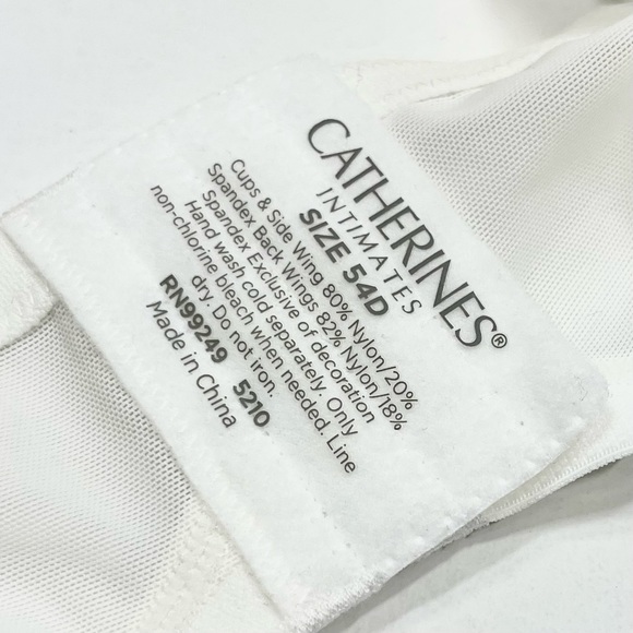 Catherines Intimates Underwire Bra White With Black Polka Dots Print Size 54D - Picture 4 of 4